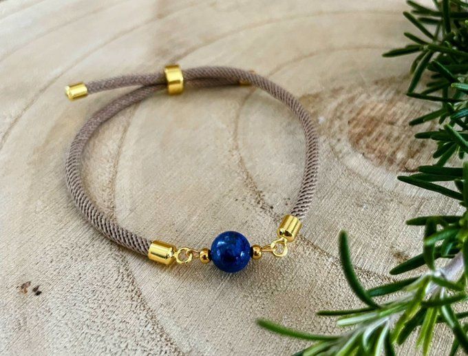 Bracelet cordon lapis lazuli