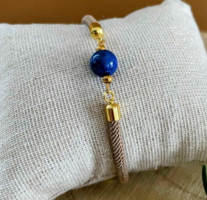 Bracelet cordon lapis lazuli