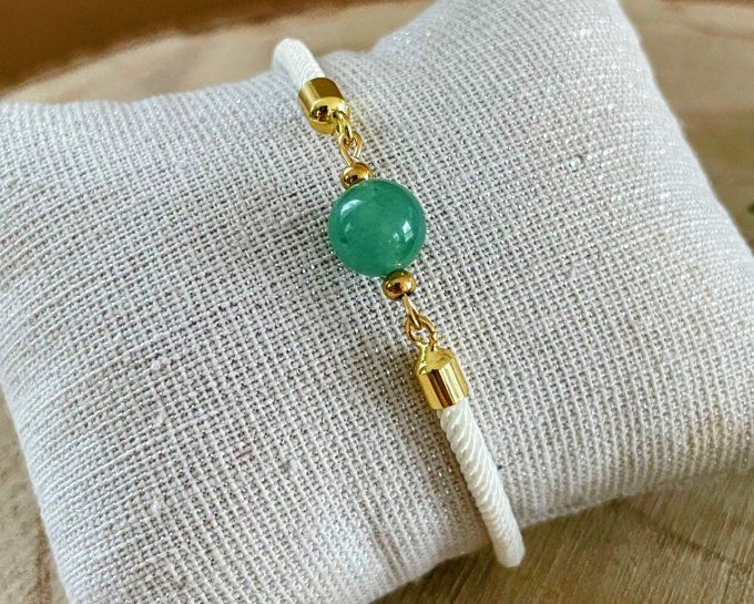 Bracelet cordon aventurine verte