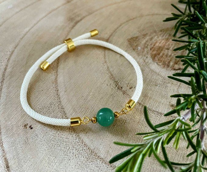 Bracelet cordon aventurine verte