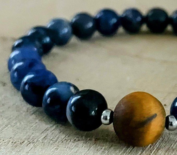 Bracelet sodalite et œil de tigre 