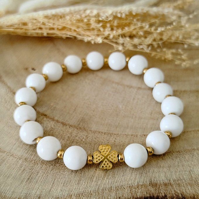 Bracelet Agate blanche